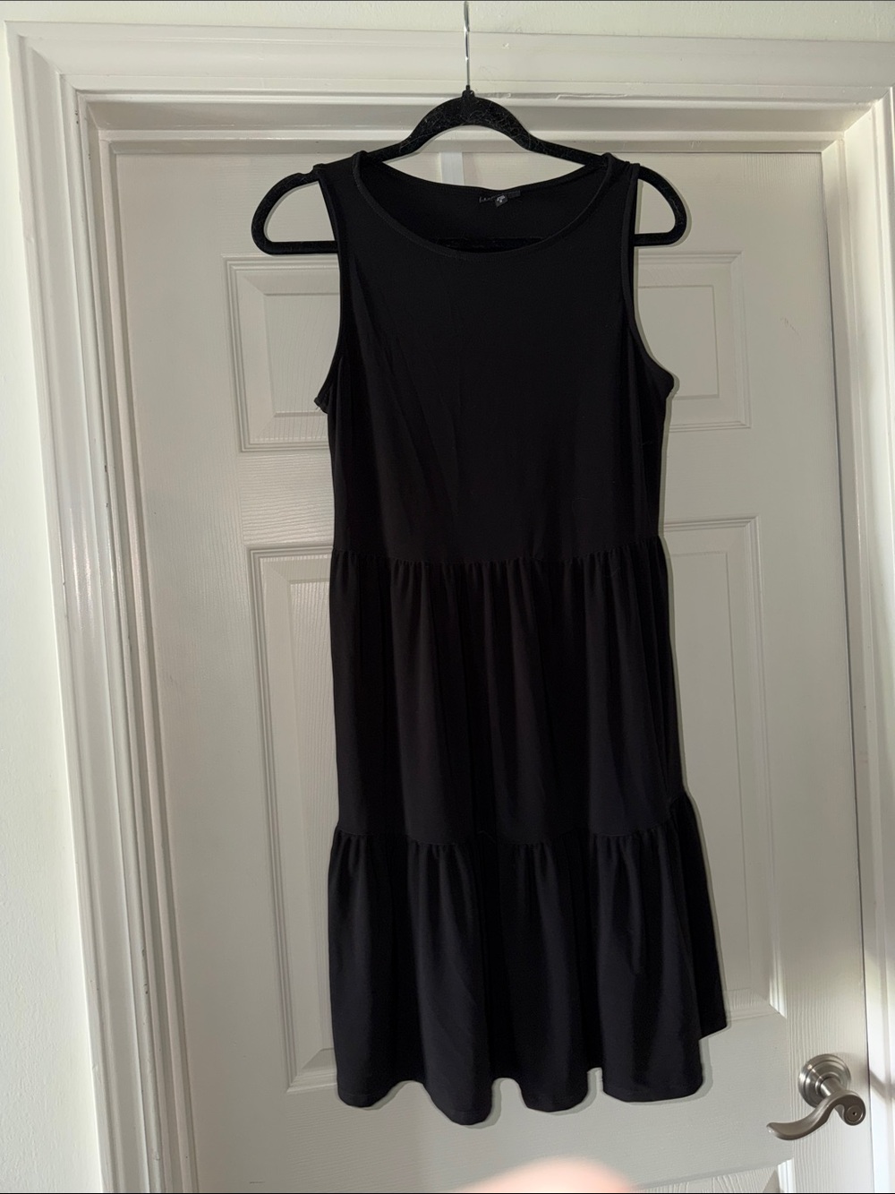 Nicole Miller Black Sleeveless Tiered Dress